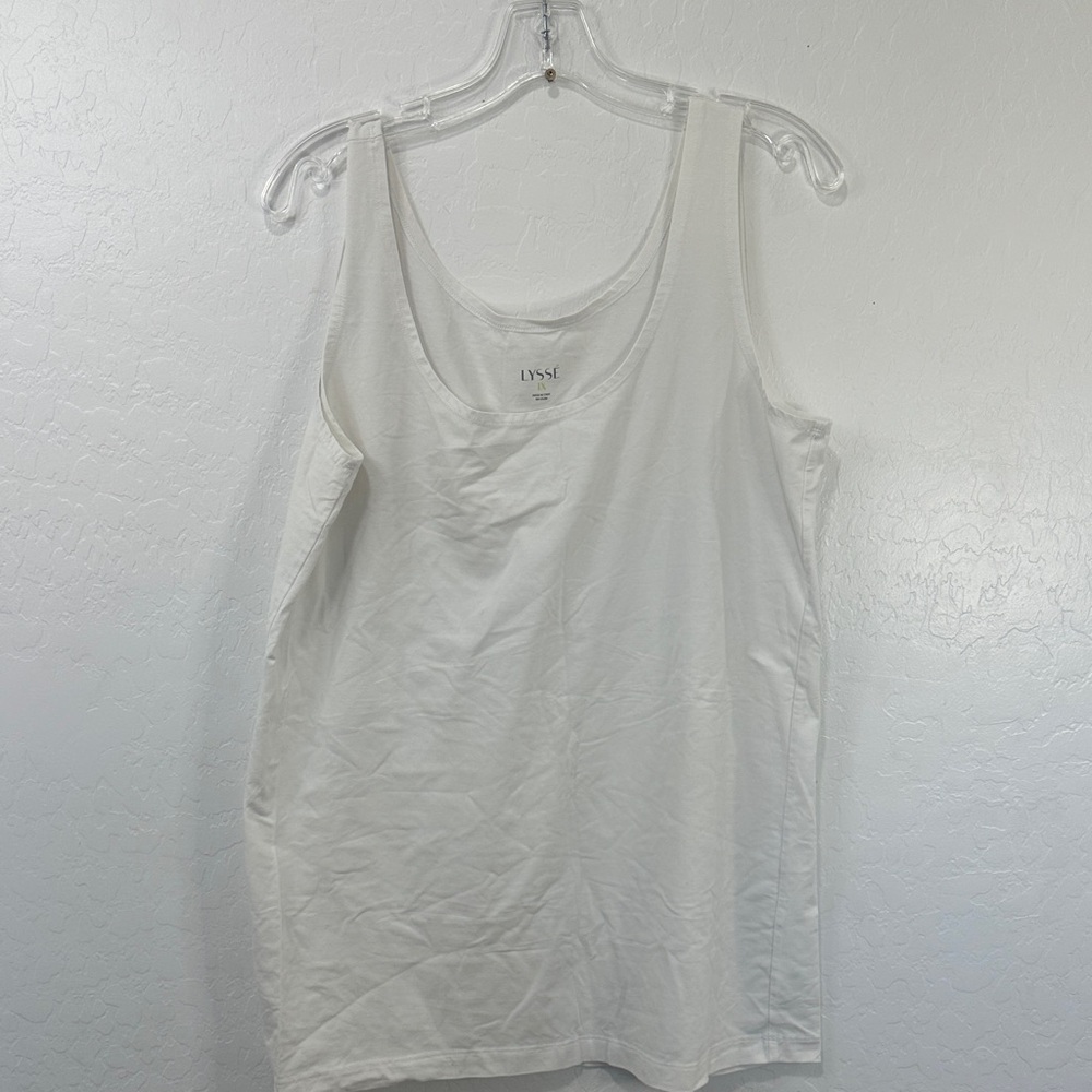 Lysse plus 1X women’s Classic White Tank Top cotton blend sleeveless soft